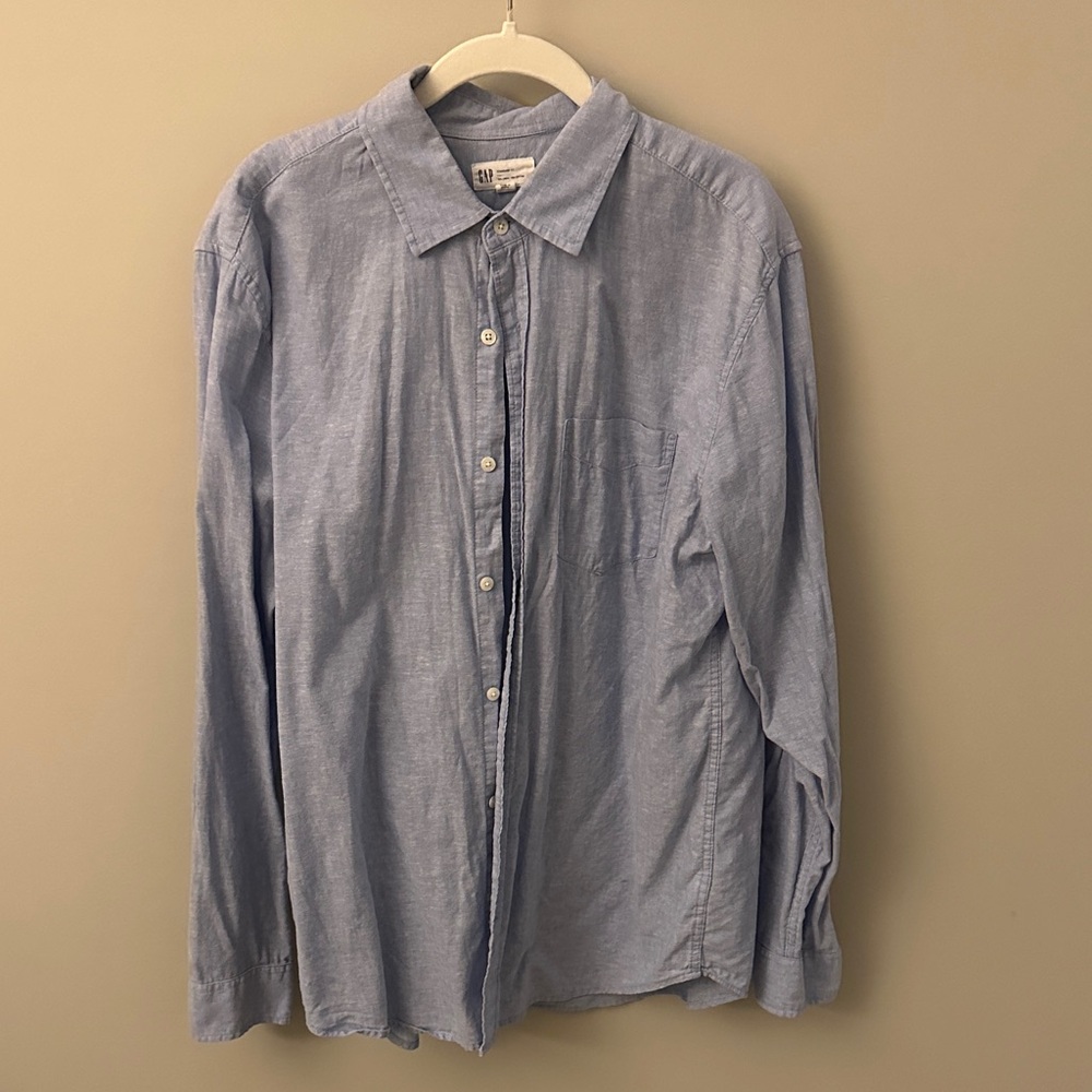 GAP Light Blue Casual Button-Down Shirt
